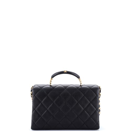 Pre-Loved Carry Me Top Handle Flap Bag Quilted Caviar Small, Black3