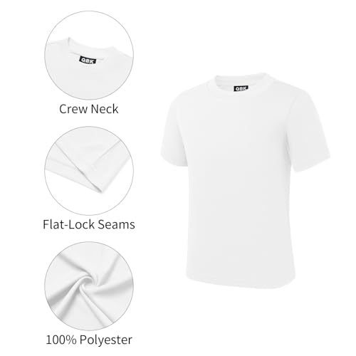 QBK 2T to Youth Neon Shirt Kids UPF 50+ Dry Fit Athletic Short Sleeve Rash Guard T Shirts for Boys Girls Sports Undershirt3