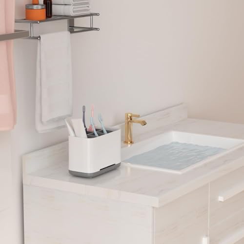 Image of STEFFAN Toothbrush Holders for Bathroom - Durable and Sturdy Brush Holder, Multipurpose Brush Holder for Bathroom Wall - Perfect for Home Use (Grey)