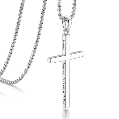 Collier croix en argent 925 LOFITOR plaqué or 18k pour homme et femme