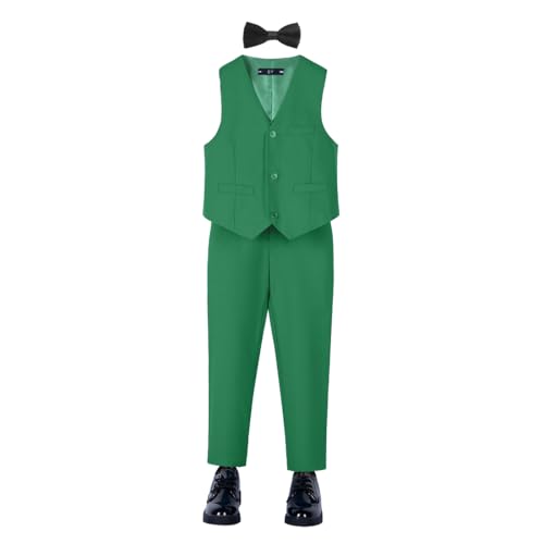 Image of YuanLu Boys Suit Homecoming Dresses for Kids Ring Bearer Outfit Suits Tuxedo Formal Vest and Pants Suit Set