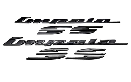 Image of Rear Quarter Panel Emblem Badge Replacement for 1994 1995 1996 Impala Ss 2Pcs (Gloss Black)