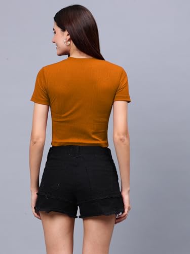 Image of Women's Solid Slim Fit T-Shirt