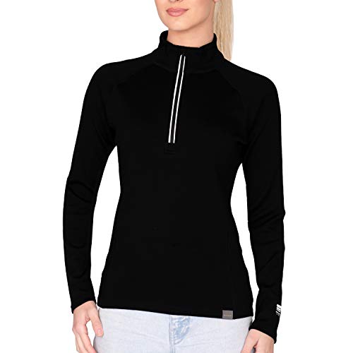 MERIWOOL Women’s Half Zip Base Layer Top 400g Heavyweight Merino Wool Sweater