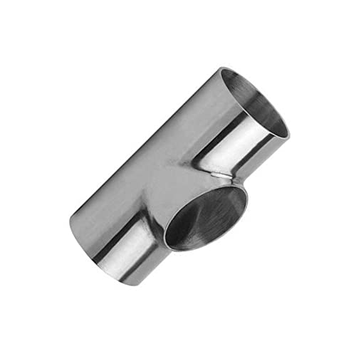 63mm OD 304 Stainless Steel Sanitary Weld Flat Tee Connector Pipe Fitting for Home Brew Homebrew Wine Beer Brewing