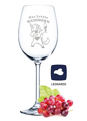 Leonardo Weinglas mit Gravur - Weinhorn - Lustige Geschenke - Geburtstagsgeschenk für Männer & Frauen sowie Mama & Papa - Geeignet als Rotweingläser Weißweingläser Farbe Daily