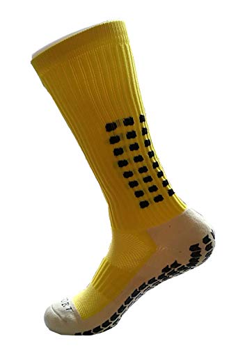 Image of Ulalaza Unisex Anti Slip Sports Thicken Cushion Soccer Socks Non Skid Grippy Traction for Football Basketball Sports