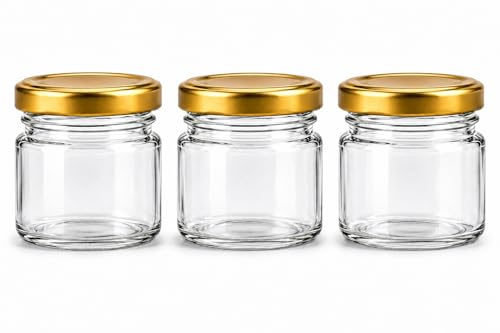 made in home - Lot de 40 mini bocaux en verre de 40 ml, pots à épices avec couvercle à visser, bocaux, bocaux à essai, pots à confiture, petits pots à...