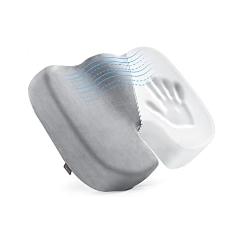 Seat Cushion for Office Chair, Evajoy Memory Foam Cushion with Ergonomic Design, Carrying Handle, Non-Slip Butt Pillow for Lower Back, Coccyx, Sciatica, Tailbone Pain Relief Cover