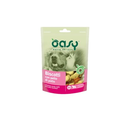 Oasy Snack Cane, deliziosi biscotti con petto di pollo per cani adulti e cuccioli di tutte le taglie | 3 confezioni da 100 grammi l’una