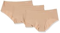 Calvin Klein Women's Invisibles Hipster, Light Caramel, Medium (Pack of 3)