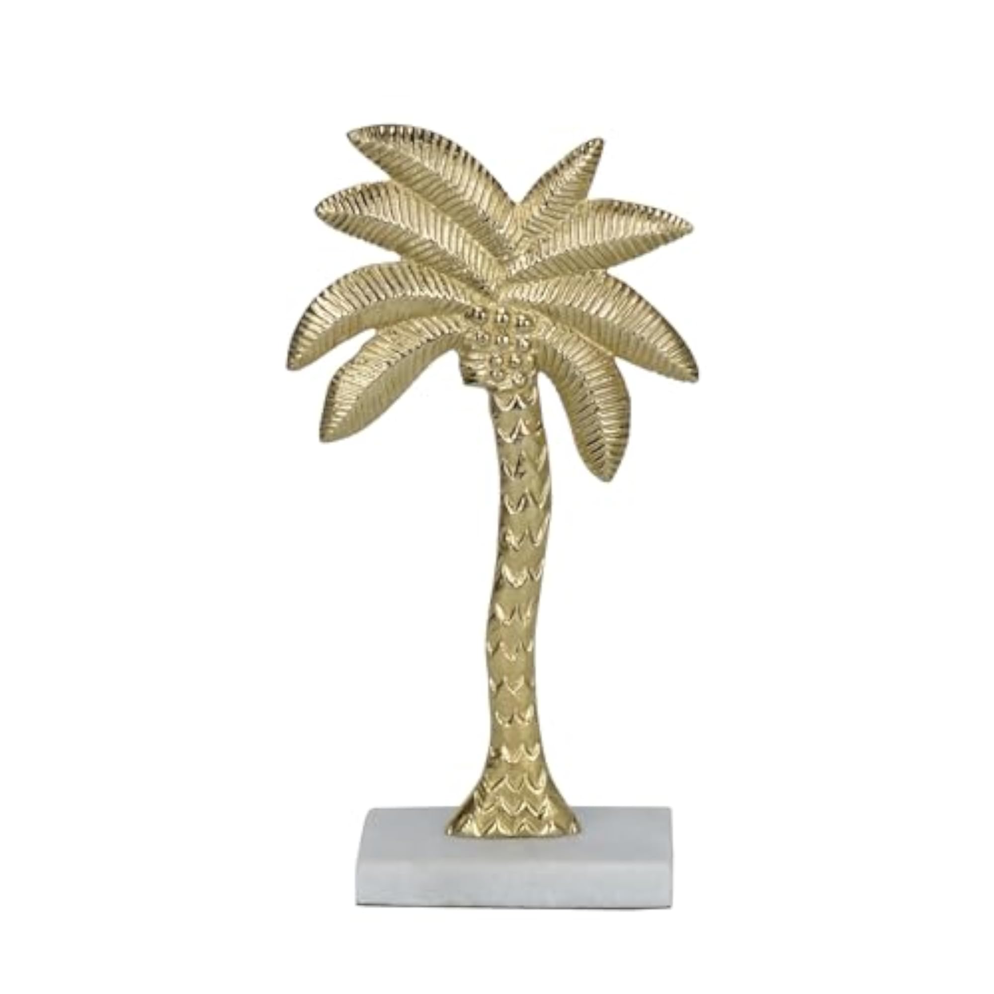 Coastal Gold Decor Palm Tree Sculpture for Home Decor