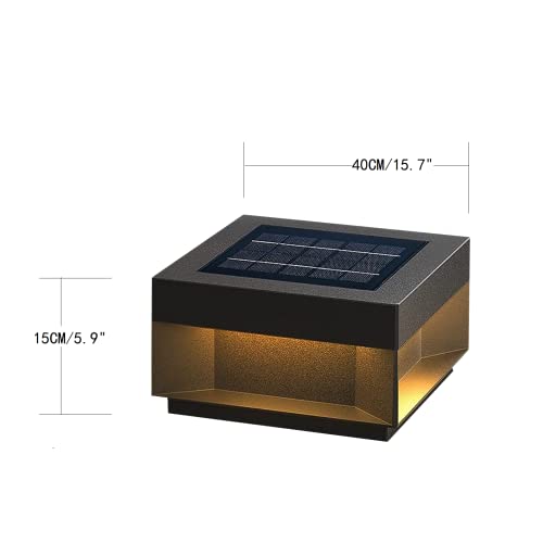 Jhotec Stainless Steel Solar Post Lights Outdoor, Solar Powered Fence Post Cap Lights, 3000K Led Lighting Decor For Garden Deck Patio, Fit Wooden Posts (Solar Powered, 15.7" L X 15.7" W X 6" H) #TOP7