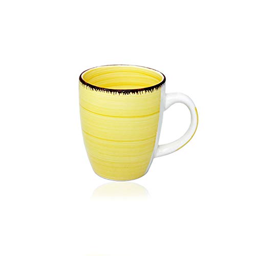 DRULINE 6er Set Kaffeetasse Kaffee Tee Milch Kakao Keramik Becher Tassen Pott Premium Porzellan Uni bunt Modernes Design ca. 350 ml in tollen Farben für Ihr liebstes Heißgetränk für Kaffee, Cappuccino und Latte Macchiato Bunt 45544 Tasse Geschenk für Arbeitskollegen Kollegin - Bürotasse Trinkbecher Becherset Mehrfarbig Kaffeebecher Teetassen Bunte Serie,(Ø x H)ca. 8,5 x 10 cm