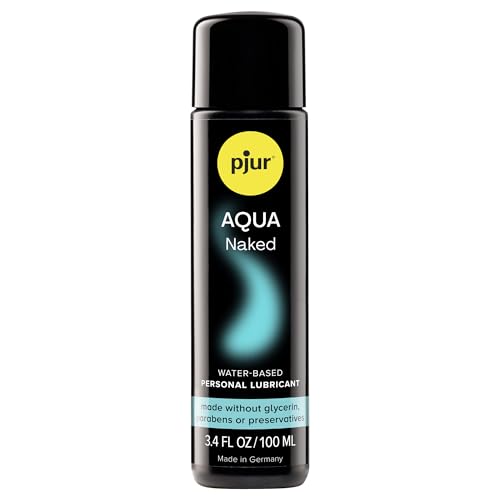 pjur Aqua Naked Water-Based Lubricant, Personal Lube for Men, Women, and Couples, Toy-Safe & Long-Lasting - 3.4 fl oz / 100 ml