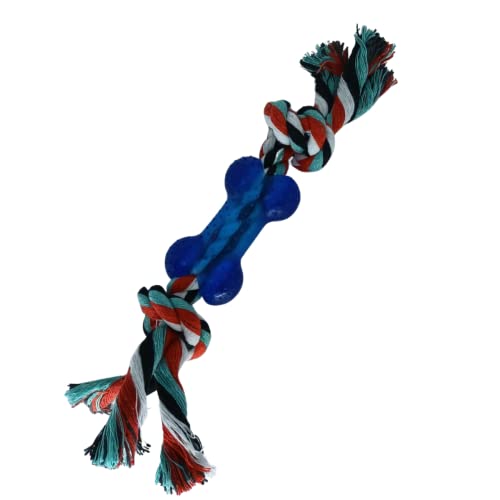 Brinquedo Pet Ossinho com Corda Mordedor Colorido Cor:AZUL