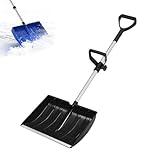 Snow Shovel for Driveway with Ergonomic D-Grip Handle, Large Capacity Wide Blade...