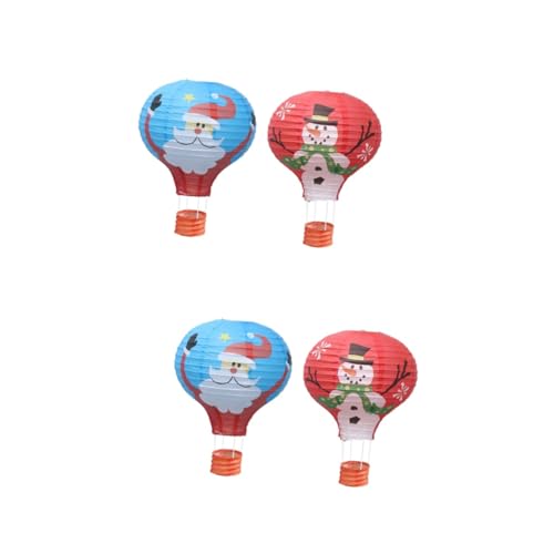 OSALADI 4 Piezas linternas de papel adornos de papel para arbol de navidad lámpara de bola linterna papel colgante de navidad natal decoração christmas decor globos aerostáticos navideños