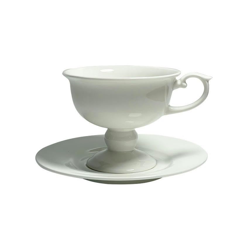 Zestaw do herbaty Chiński zestaw do herbaty, 60-200 ml chiński porcelanowy kubek do herbaty, kawy, biały ceramiczny na nóżce, miska lodów, kielich dla dorosłych, prezent(Golden Bird Cup and Plate)