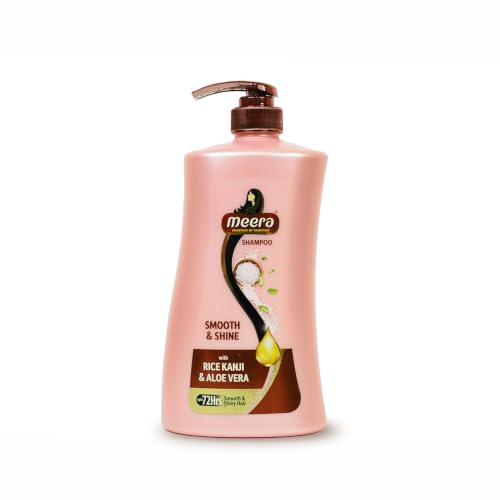 Image of Meera Smooth & Shine Shampoo with Rice Kanji & Aloe Vera | Up to 72 Hours Smooth & Shiny Hair | Nourishes & Softens Hair | Suitable for Men & Women | 1000ml