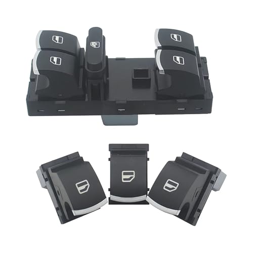 Bouton de lève-vitre pour Golf MK5 MK6 et Passat - Lot de 4 commandes de vitres chromées