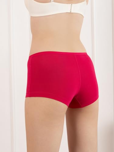 Image of Lux Cozi for Her Women's Boy Shorts Panty | High Coverage 100% Cotton Panty Set for Women |Mid Waist Boyleg Panty |Color May Vary | Pack of 9