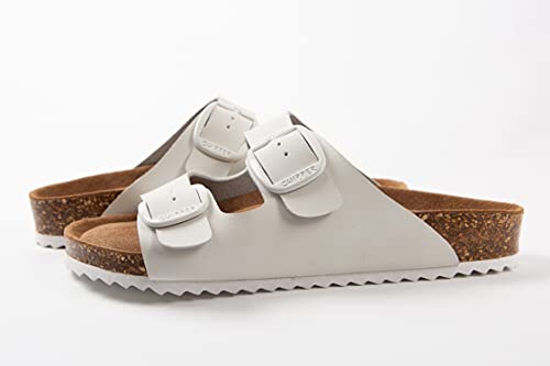 Chipper Soles Soft Durable Leather Flat Sandals Women for Indoor and Outdoor - Ribbed Rubber Walking Slippers Sandles with Two Adjustable Straps - Non-Slip Outsole Scooter Sandals4