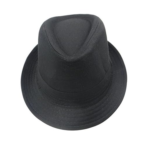 Boys Fedora Hats Gentleman Boys and Girls Dance Hat Cotton Material Black Universal Fit for 56-58cm3