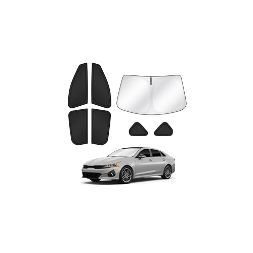 Image of Canvcle Sunshades for 2025 2026 Kia K4 Accessories Windshield Sun Shade Side Rear Window Shade Cover Sun Visor Shield Privacy Protection for Camping Keep Vehicle Cool Black 7PCS