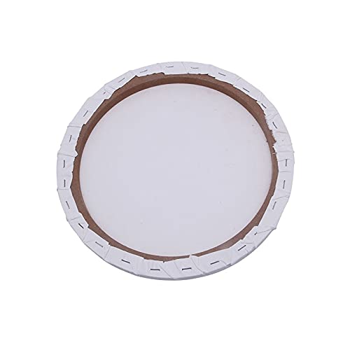 IBOWZ Toile de Peinture Coton Toile Calico Tissu pour Peinture Blanc Panneaux Vierges Rond Toile Conseil Cadre en Bois Art Artiste Peinture Artisanat