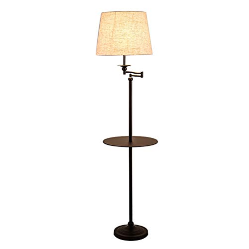 CHQYY Luz de pie Moderna- Lámpara de pie de salón y Dormitorio - Estantería Lámpara de pie - Lámpara Moderna Vertical con Bandeja de Almacenamiento - Sofá Mesita de Noche con la Mesa Lámpara de pie -