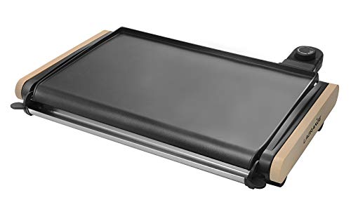 LAGRANGE, Plancha Equilibre, 2000 W, Fabrication française, Thermostat réglable, Revêtement antiadhésif, Bac à jus amovible, Poignées en bois, 229004