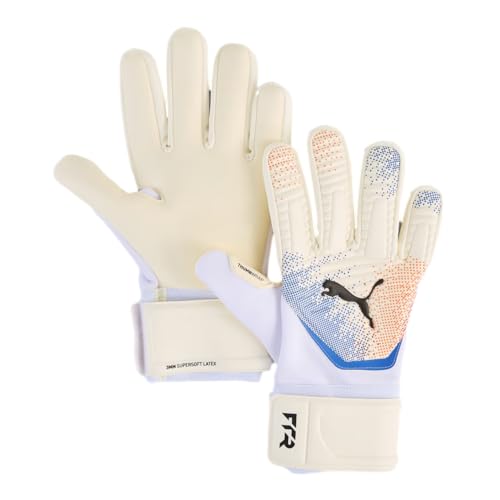Puma Unisex Future Match Negative Cut Goalkeeper Gloves, White-Glowing Red-Ultra Blue AH25, 6