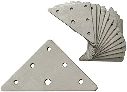 OMIdeas 15 x Corner Bracket (70 x 70 x 1.5) Flat Triangular Wood Metal Galvanised Fixing Plate Brace Connector