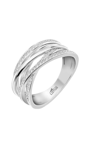 LOTUS SILVER Anillo Plata Mujer Plata de Ley 925 - Diseño Ergonómico y Ajuste LP3682-3/118 Cumpleaños, Aniversario, San Valentín - Anillos Entrelazados - Anillos Mujer