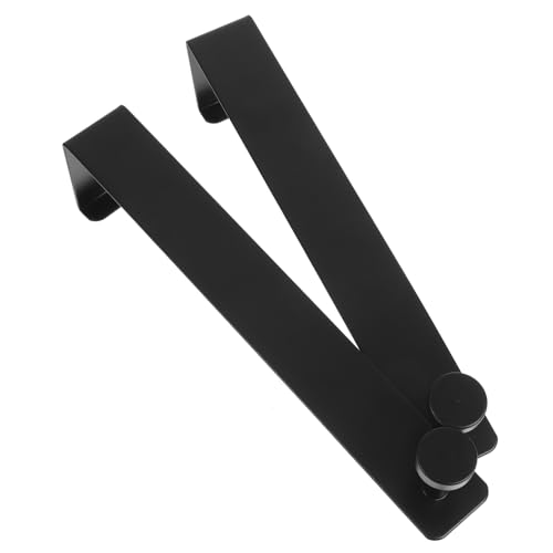 GOOHOCHY 2pcs Door Hook Hooks Hangers Towel Hanger for Bathroom Door Hanger Bathroom Hook Clothes Hanging Hook Door Hanging Hook Over Door Towel Hanger Clothes Hanger Iron Black