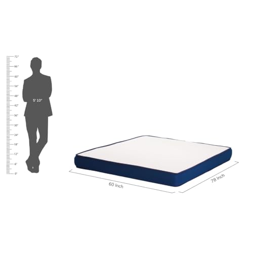 Image of Royaloak Italian Ortho Memory Foam Mattress Queen Size | 8 Inch Thick with Breathable Knitted Fabric & Pressure Relieving Foam | Superior Body Support | Anti Skid Queen Size Mattress | 60X78 Inches
