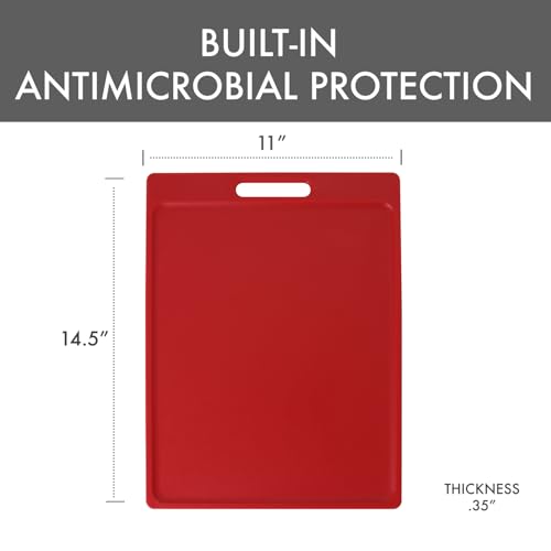 Tabla de Cortar Plástico Roja con Asa 14.5 x 11 in miniatura 2