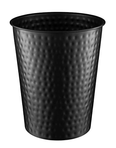 Monarch Abode Metal Bathroom Trash Can &ndash; Waste Basket for Bedroom, Office Desk, & Dorm, Hand...