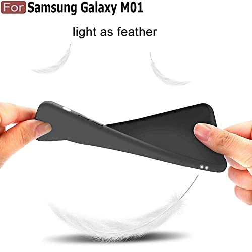 Image of Mobile Back Cover Case for Samsung Galaxy M01 (Silicone Case|CameraProtection|Black SC1510)