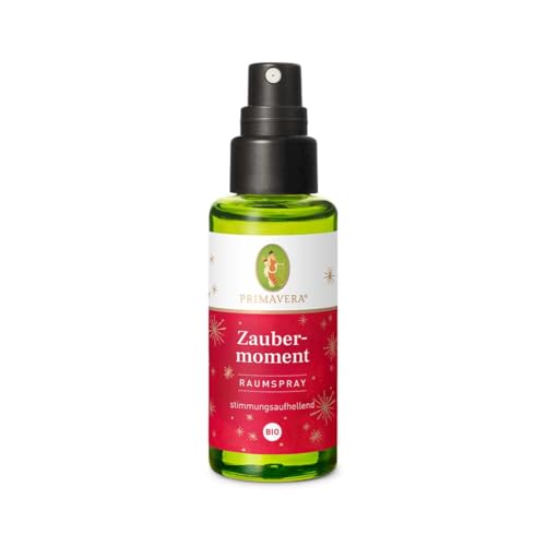 PRIMAVERA Zaubermoment Raumspray bio 50 ml - Duftspray aus 100% naturreinen ätherischen Ölen, waldig-warmer Duft mit Douglasfichte bio, Weißtanne bio, Zeder bio, Benzoe Siam bio - vegan