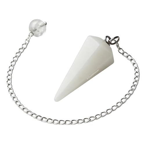 Image of Snow Quartz Pendulum Dowsing Tool - Natural Crystal Pendulum for Spiritual Guidance - Premium Dowser Pendulum for Accurate Divination and Energy Healing - Perfect for Energy Healing and Chakra Balancing - Handcrafted with Precision and Elegance
