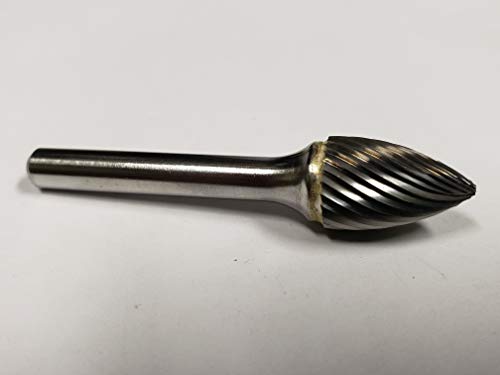Fresa Carburo Compacto Forma Árbol Punta Aguda 1/4" miniatura 3
