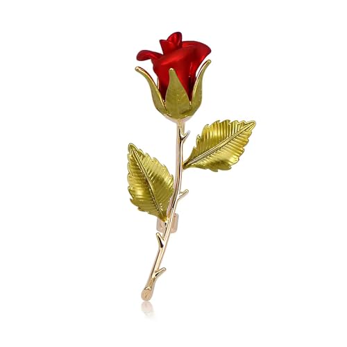 Image of Elegant Pink Lily Flower Brooch Pin for Women - Rhinestone Lily Lapel Pin for Coats, Jackets, and Sweaters