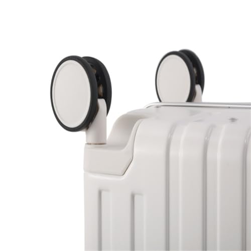 Luggage Front Opening Box Aluminum Alloy Frame Men's Suitcase High Luggage Code Box Universal Wheel Trolley Case Suitcases With Wheels(White,20in)4