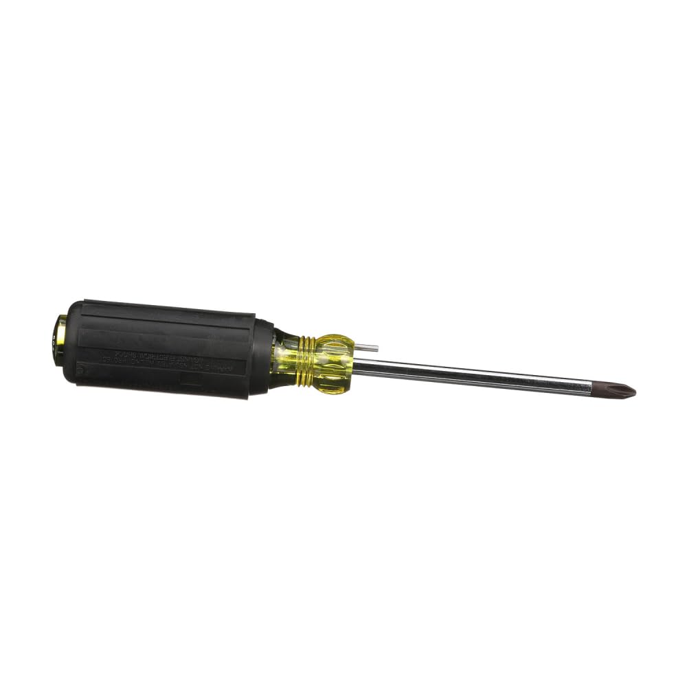 Klein Tools 603-4B No. 2 Wire Bending Phillips Round Shank Tip Screwdriver, Made in USA, Black/Yellow, Small - Image 3