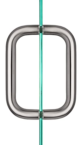 Rockwell Security Tubular Back To Back Door Pull 8 Inch Brushed Nickel Finish For Commercial And Residential Heavy Glass Frameless Shower Doors 1/4 Inch To 1/2 Inch Thick #TOP1