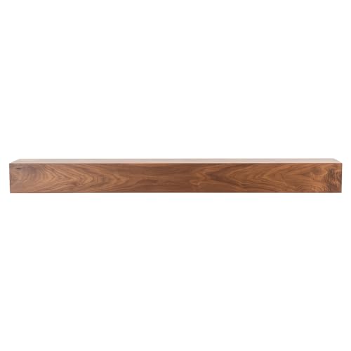 Modern Ember Walnut Creek 60 Inch Fireplace Mantel Shelf in
