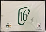 Hideki Matsuyama Signed Hole 16 Waste Management Open Golf Pin Flag JSA UU90957 - Autographed Pin Flags