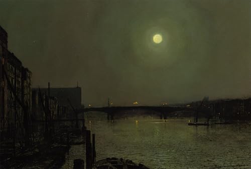 Toile Vue du pont de Southwark la nuit Grimshaw pour habiller un grand mur vide